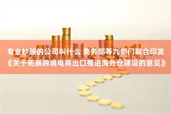 专业炒股的公司叫什么 商务部等九部门联合印发《关于拓展跨境电商出口推进海外仓建设的意见》